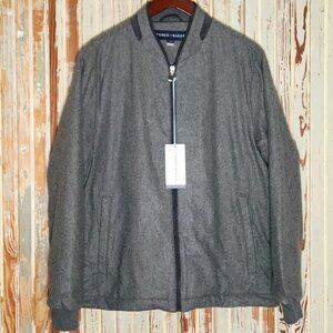 NWT Fisher + Baker Graham Bomber Jacket Wool Blend Charcoal Grey Men's Large